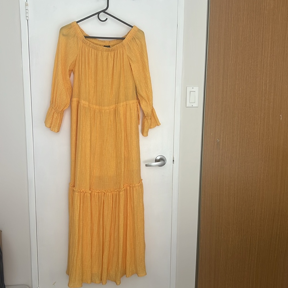 NWT Scoop Yellow Off-Shoulder Maxi Dress